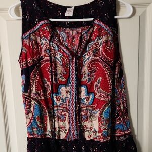 Boho Paisley Sleeveless Top